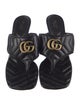 Gucci Double G Logo Leather Slides