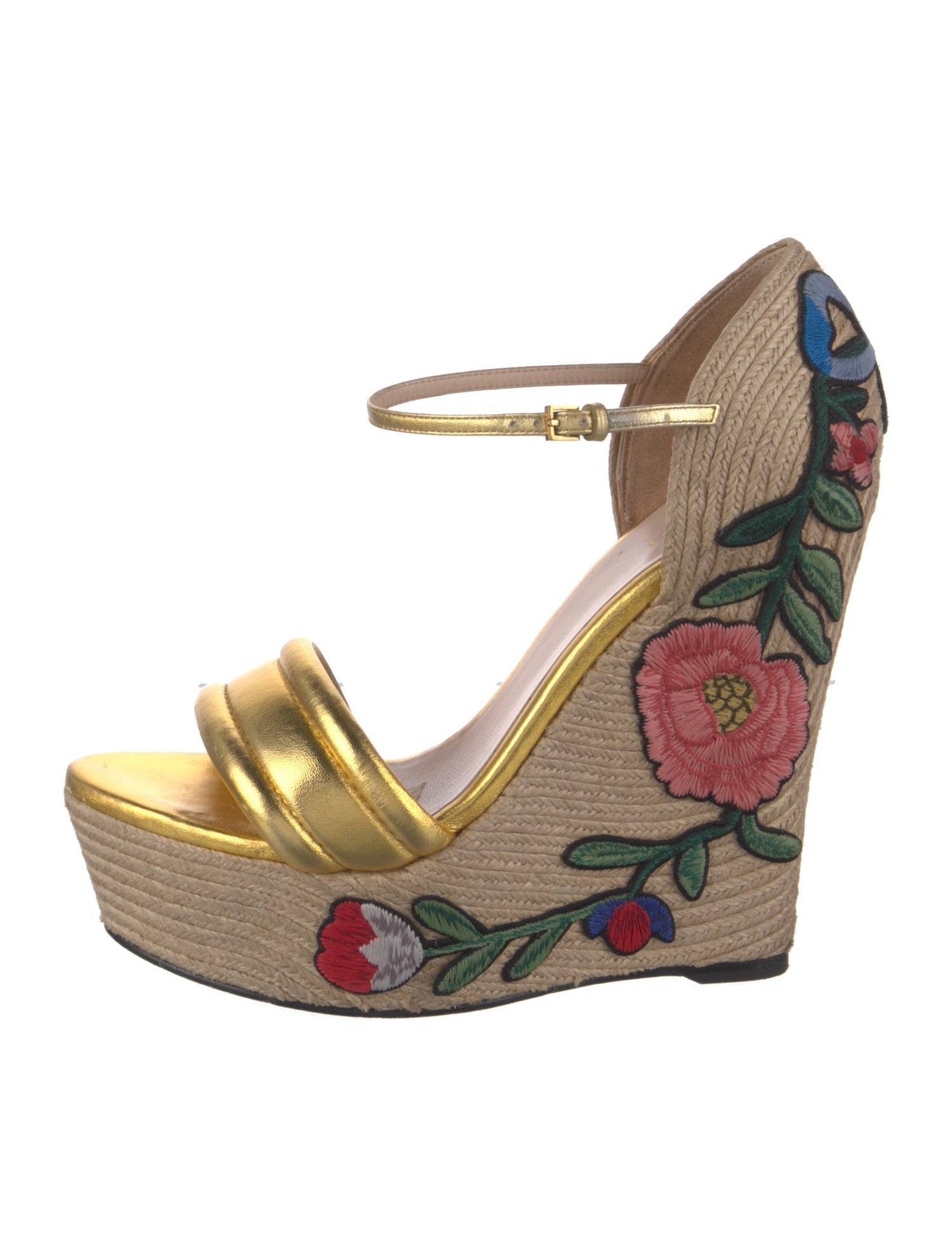 Gucci Leather Printed Espadrilles