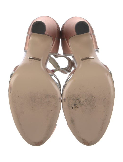 Gucci Satin Colorblock Pattern T-Strap Pumps
