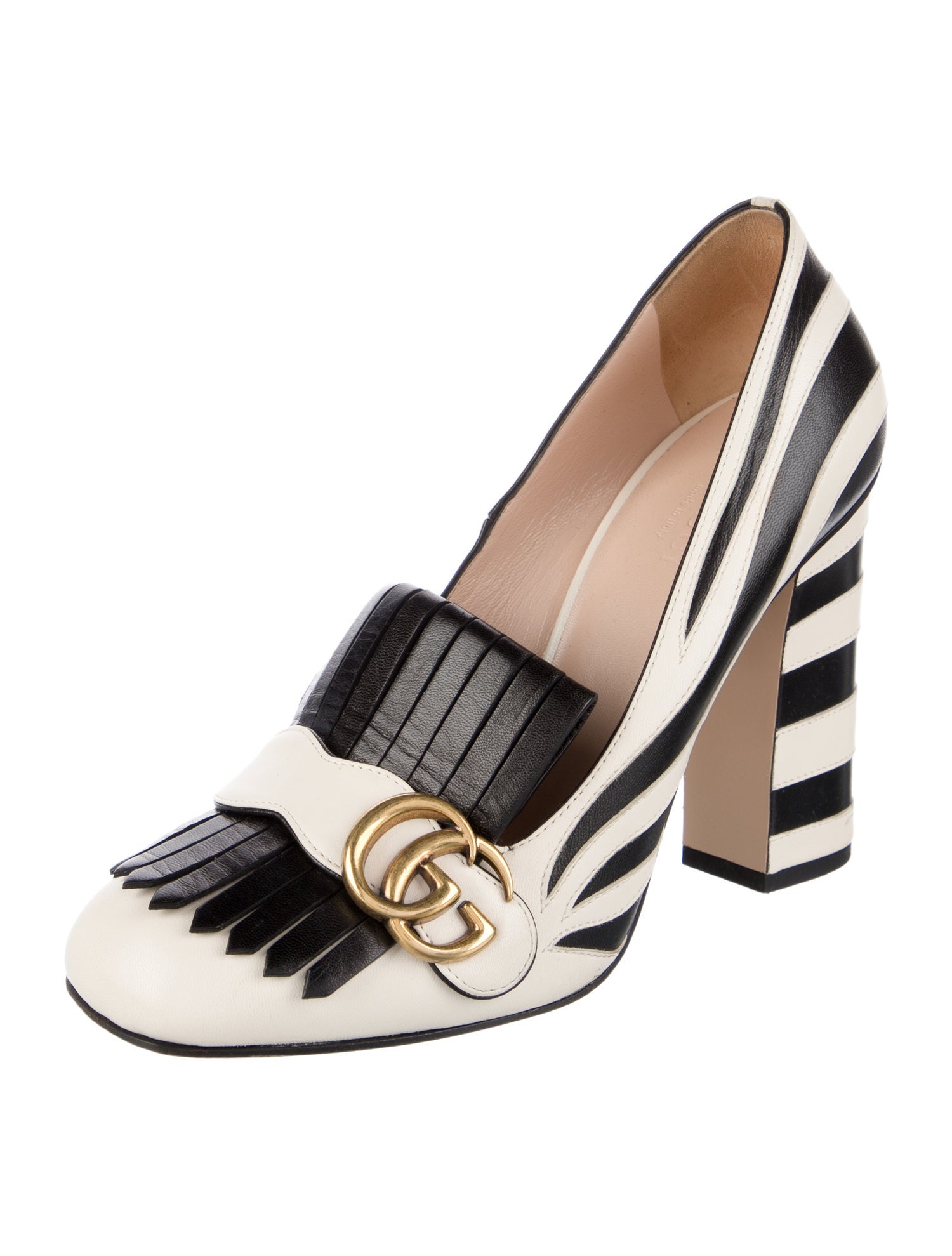 Gucci Double G Logo Leather Pumps
