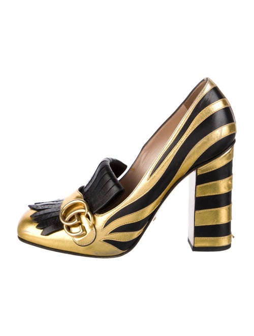 Gucci Double G Logo Leather Pumps