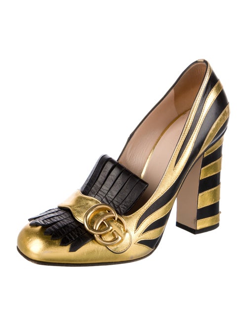 Gucci Double G Logo Leather Pumps