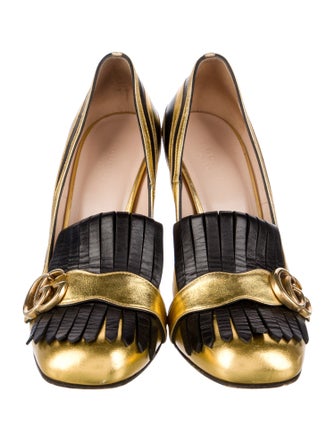 Gucci Double G Logo Leather Pumps