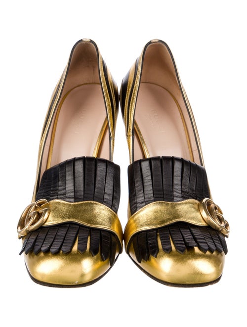Gucci Double G Logo Leather Pumps