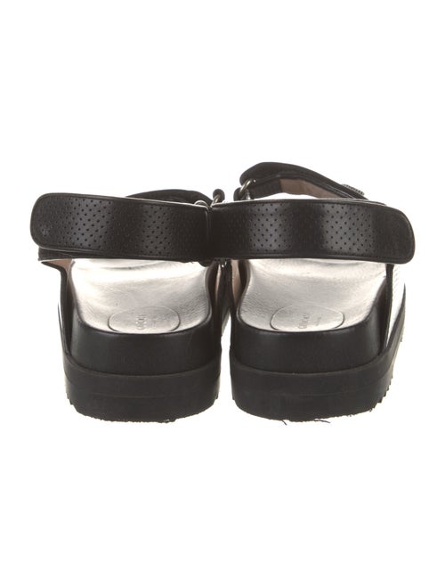 Gucci Double G Logo Leather Slingback Sandals