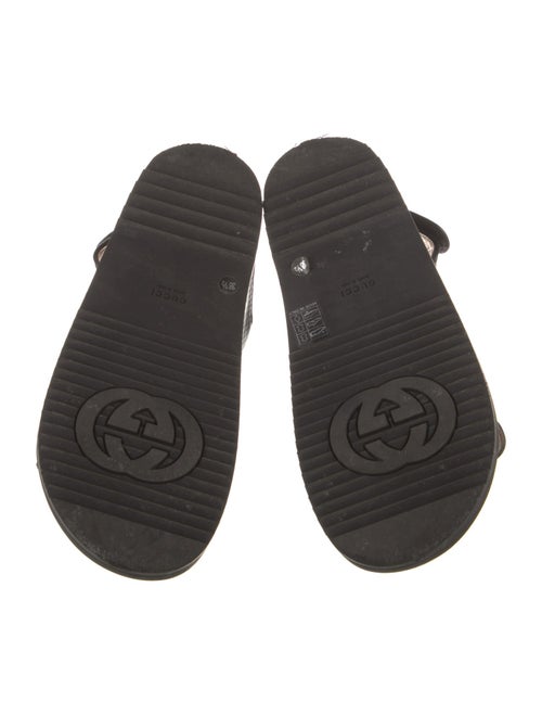 Gucci Double G Logo Leather Slingback Sandals