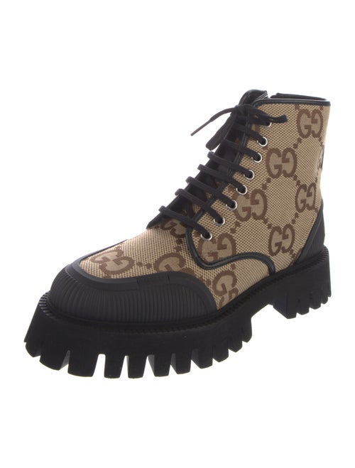 Gucci GG Canvas Canvas Lace-Up Boots