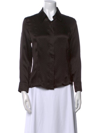 Gucci Silk Long Sleeve Button-Up Top