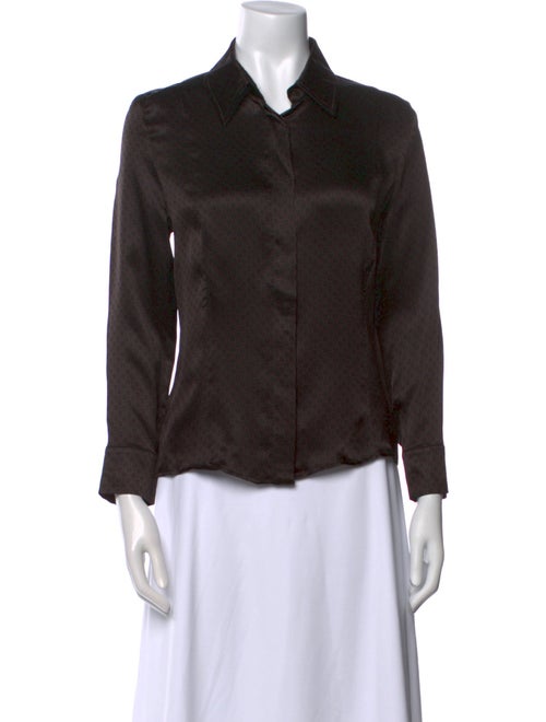 Gucci Silk Long Sleeve Button-Up Top