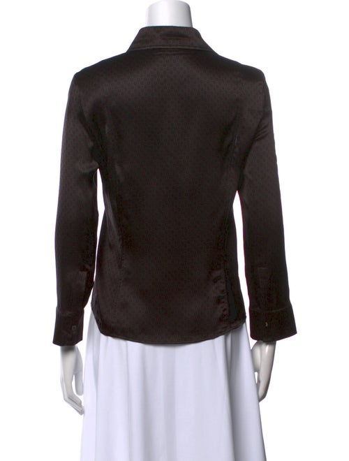 Gucci Silk Long Sleeve Button-Up Top