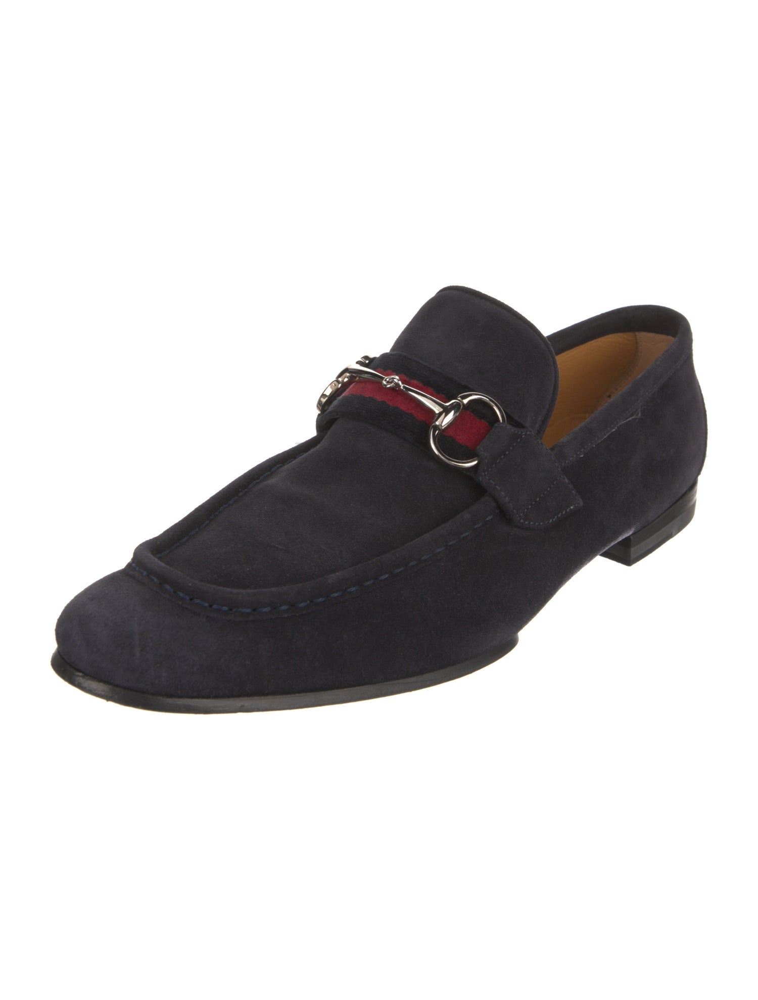 Gucci Horsebit Accent Suede Dress Loafers