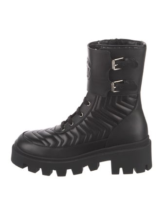 Gucci Leather Combat Boots