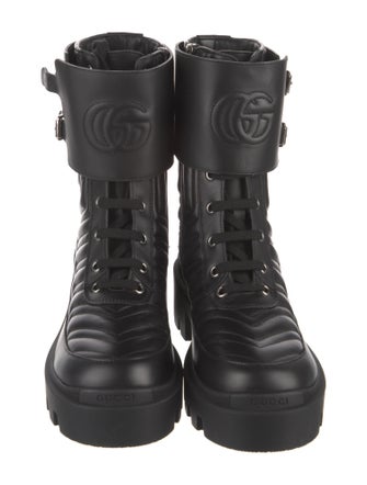 Gucci Leather Combat Boots