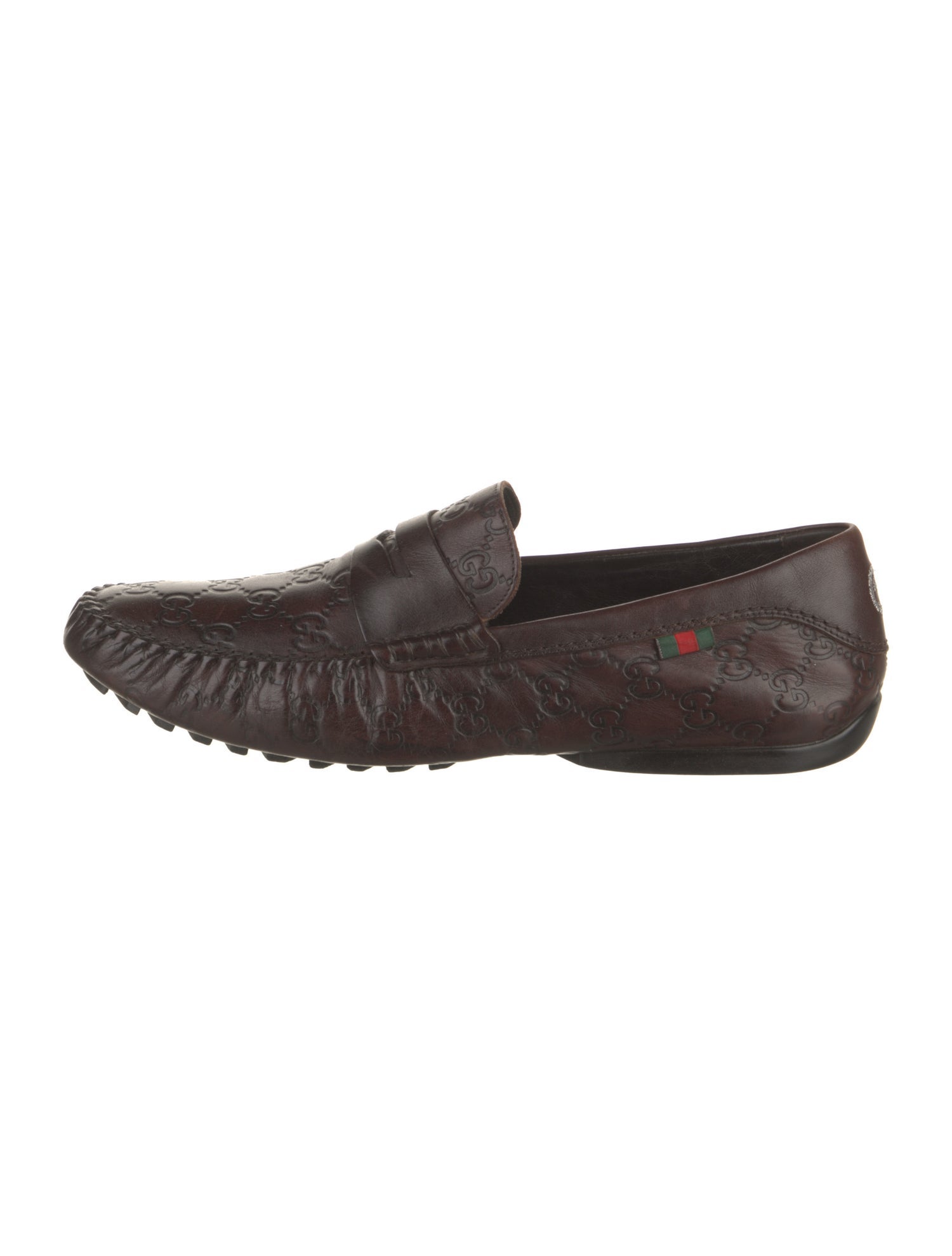 Gucci Web Accent Leather Drivers