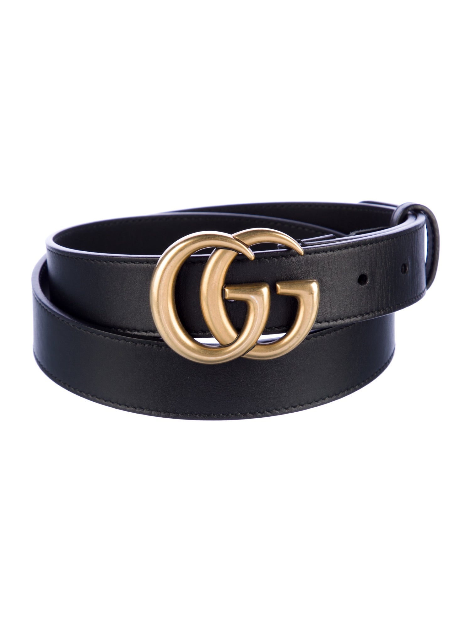 Gucci Double G Logo Leather Belt