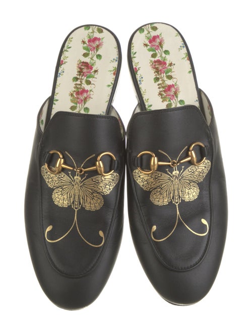 Gucci Leather Floral Print Mules