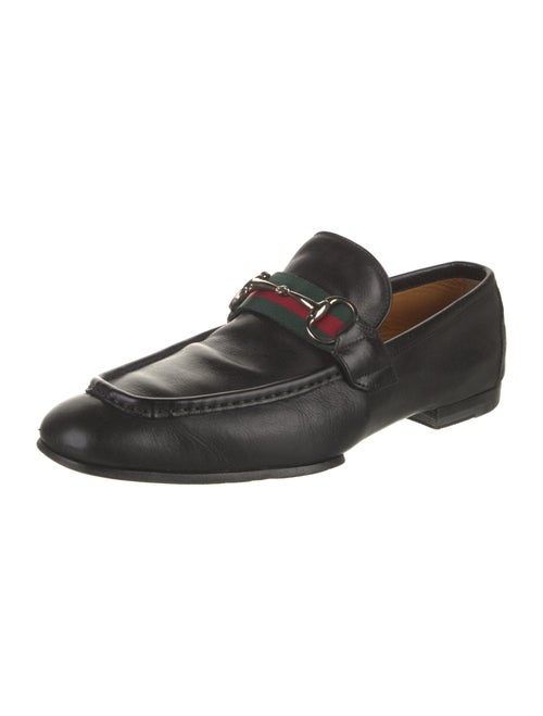 Gucci Web Accent Leather Dress Loafers
