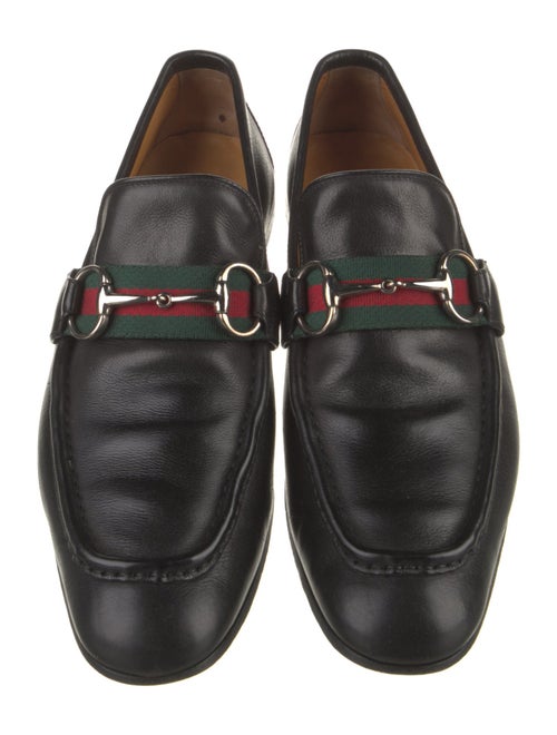 Gucci Web Accent Leather Dress Loafers