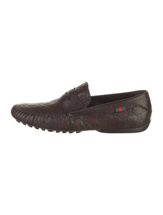 Gucci GG Logo Leather Moccasins