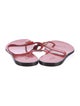 Gucci Microguccissima Pattern Patent Leather T-Strap Sandals