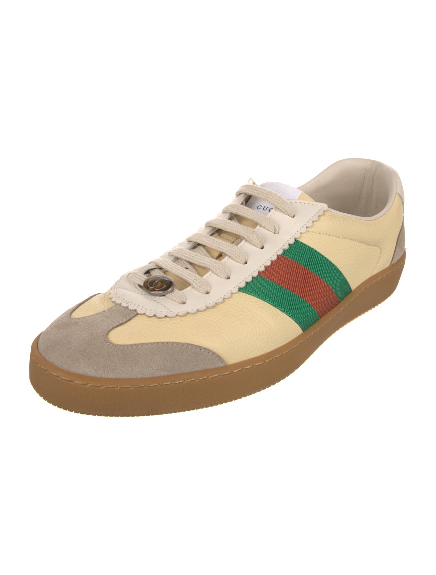 Gucci Web Accent Leather Sneakers