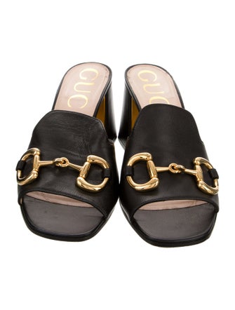 Gucci 1955 Horsebit Accent Leather Slides