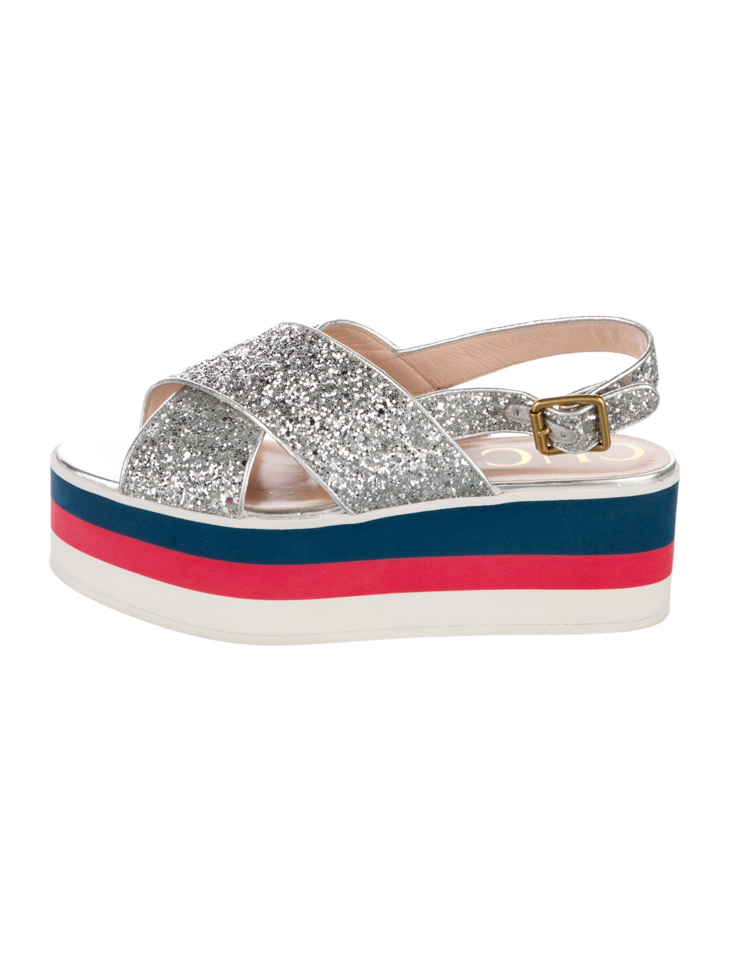 Gucci Glitter Slingback Sandals