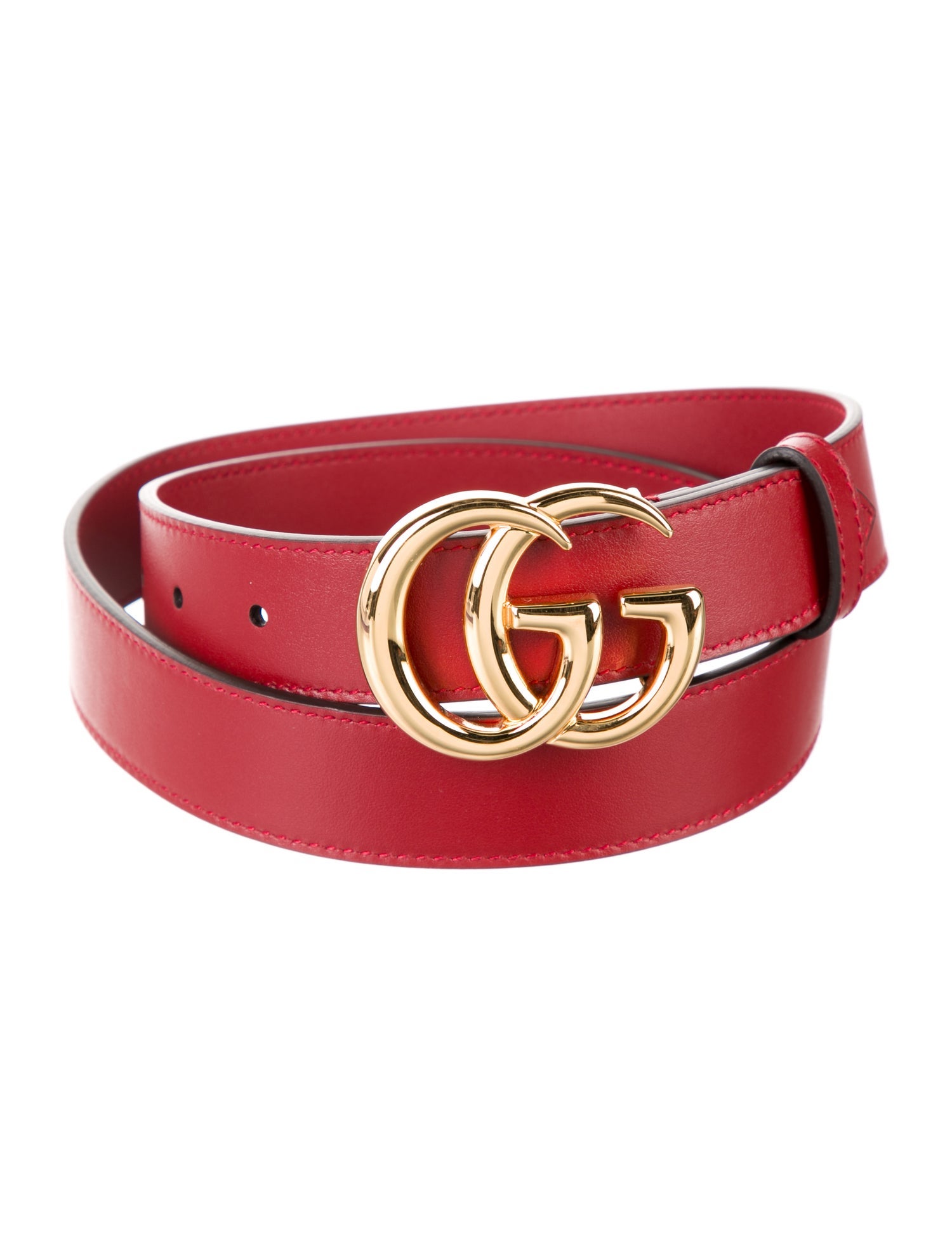 Gucci Double G Logo Leather Belt
