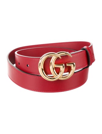 Gucci Double G Logo Leather Belt