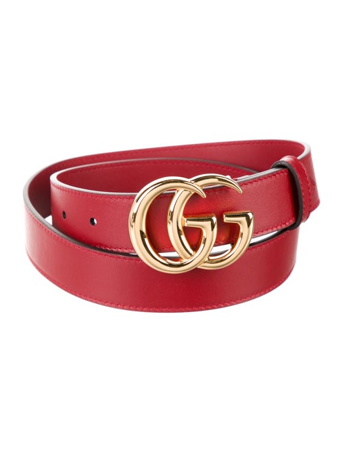 Gucci Double G Logo Leather Belt
