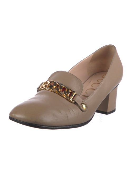 Gucci Sylvie Web Accent Leather Pumps