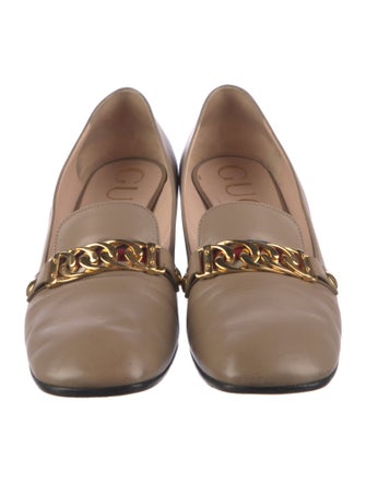 Gucci Sylvie Web Accent Leather Pumps