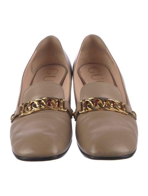 Gucci Sylvie Web Accent Leather Pumps