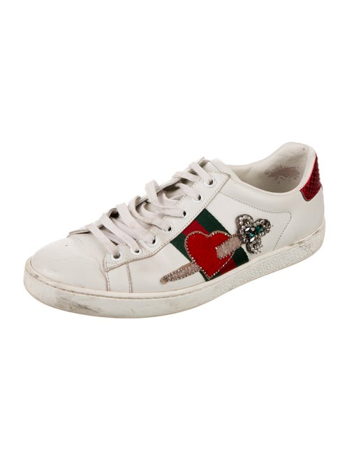 Gucci Web Accent Leather Sneakers