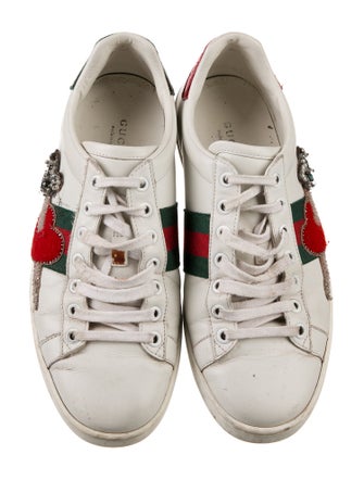 Gucci Web Accent Leather Sneakers
