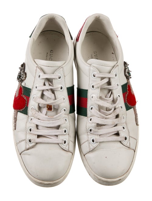 Gucci Web Accent Leather Sneakers