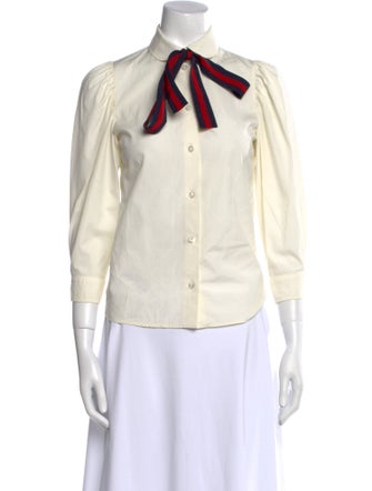 Gucci Three-Quarter Sleeve Button-Up Top