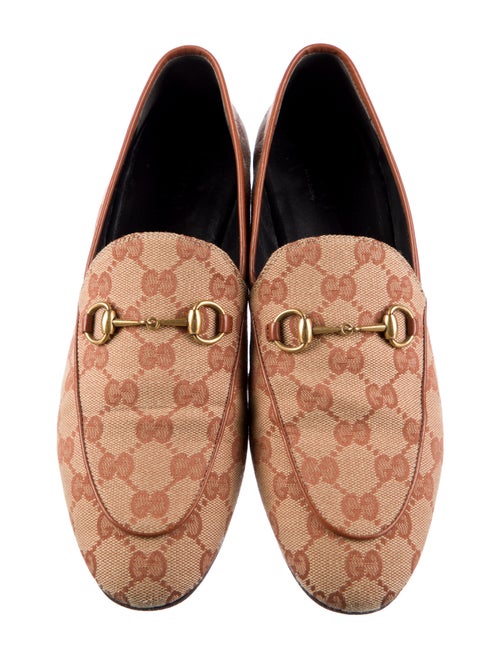Gucci Horsebit Accent Canvas Loafers
