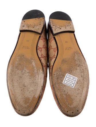 Gucci Horsebit Accent Canvas Loafers