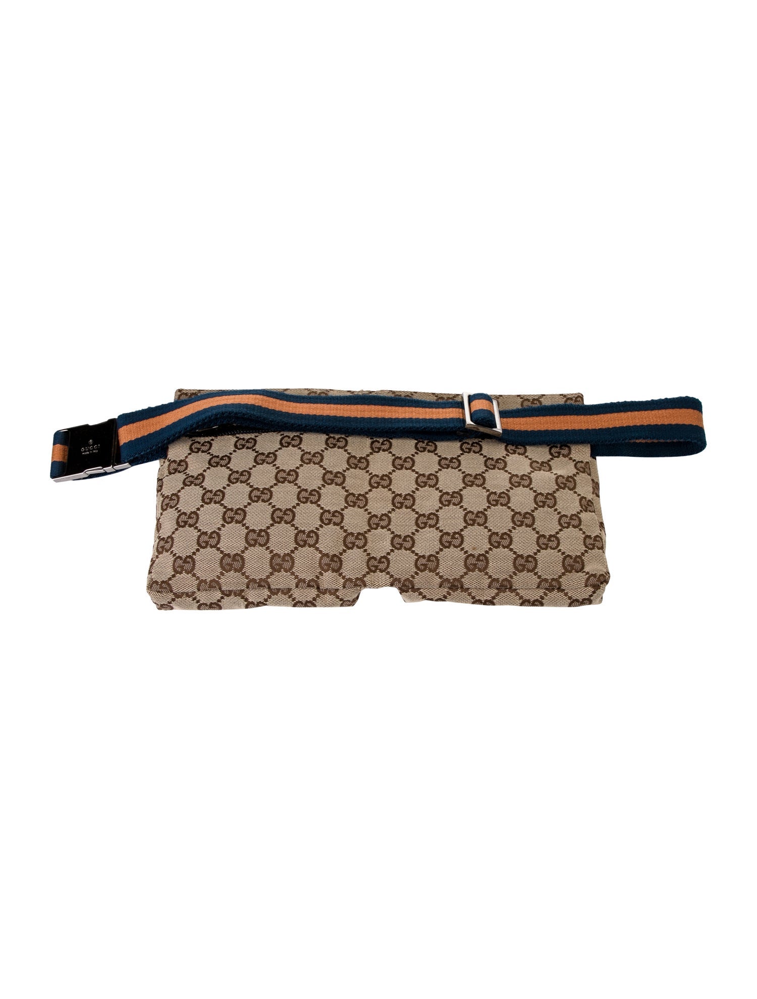 Gucci GG Canvas Double Pocket Belt Bag Vintage