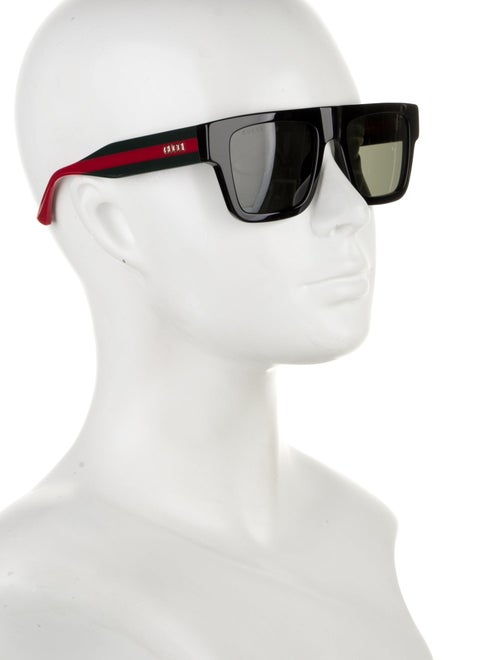 Gucci Intrecciato Weave Square Sunglasses
