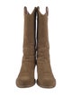 Gucci Web Accent Suede Western Boots