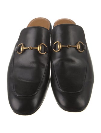 Gucci Horsebit Accent Leather Slippers