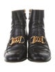 Gucci Leather Chain-Link Accents Boots