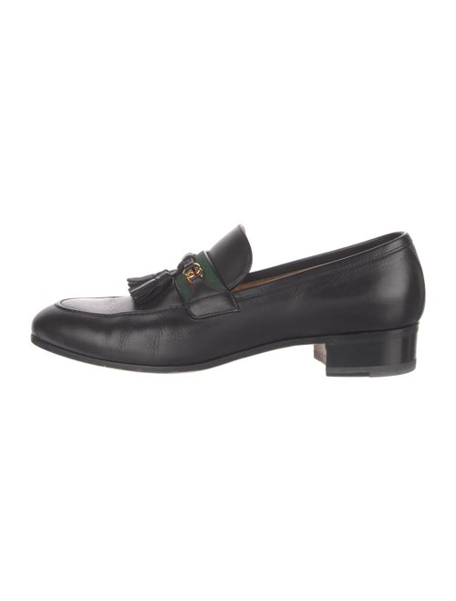 Gucci Web Accent Leather Dress Loafers