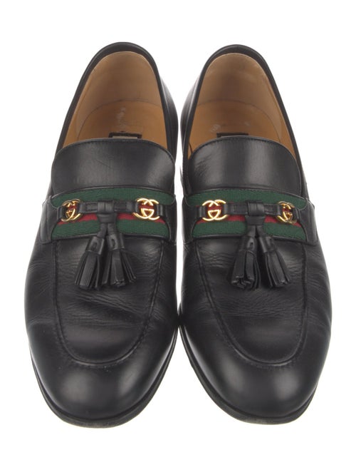 Gucci Web Accent Leather Dress Loafers