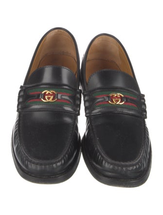 Gucci Web Accent Leather Dress Loafers