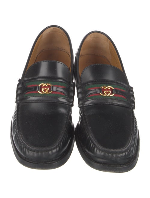 Gucci Web Accent Leather Dress Loafers