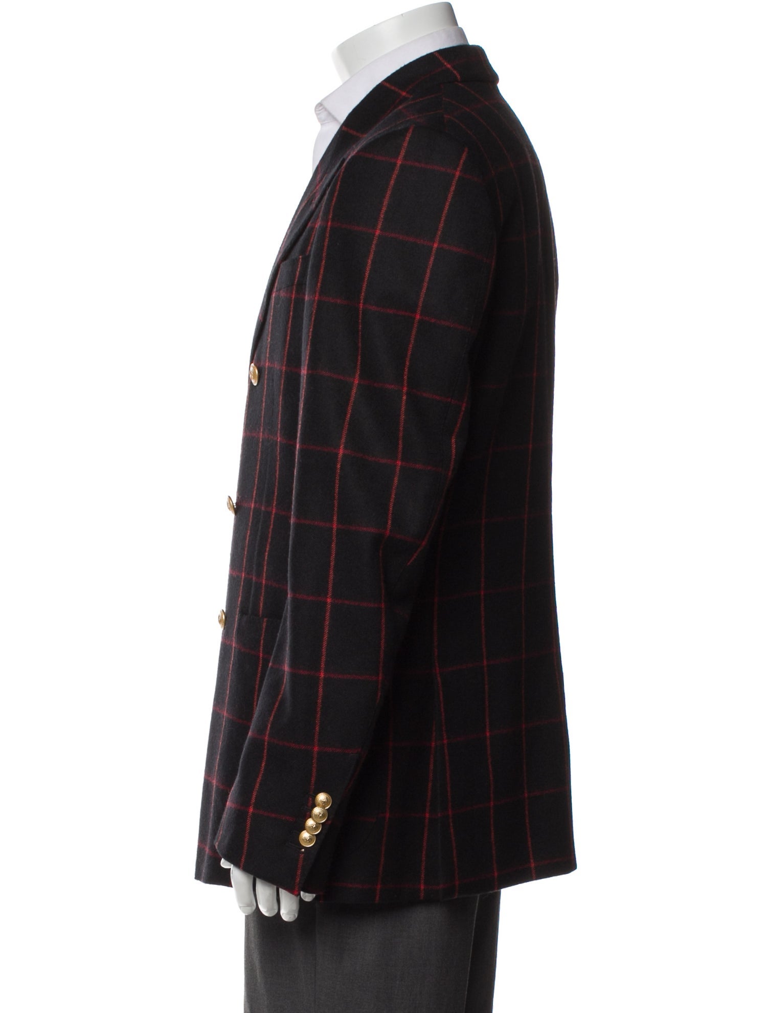 Gucci Wool Plaid Print Blazer