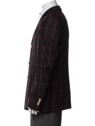 Gucci Wool Plaid Print Blazer